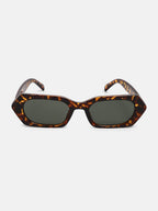 Haute Sauce The Tortoiseshell-Rave Geometric Sunglass - Coffee Brown