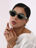Haute Sauce The Swirly Cateye Sunglass - Olive Green