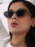 The Swirly Cateye Sunglass - Taupe Brown