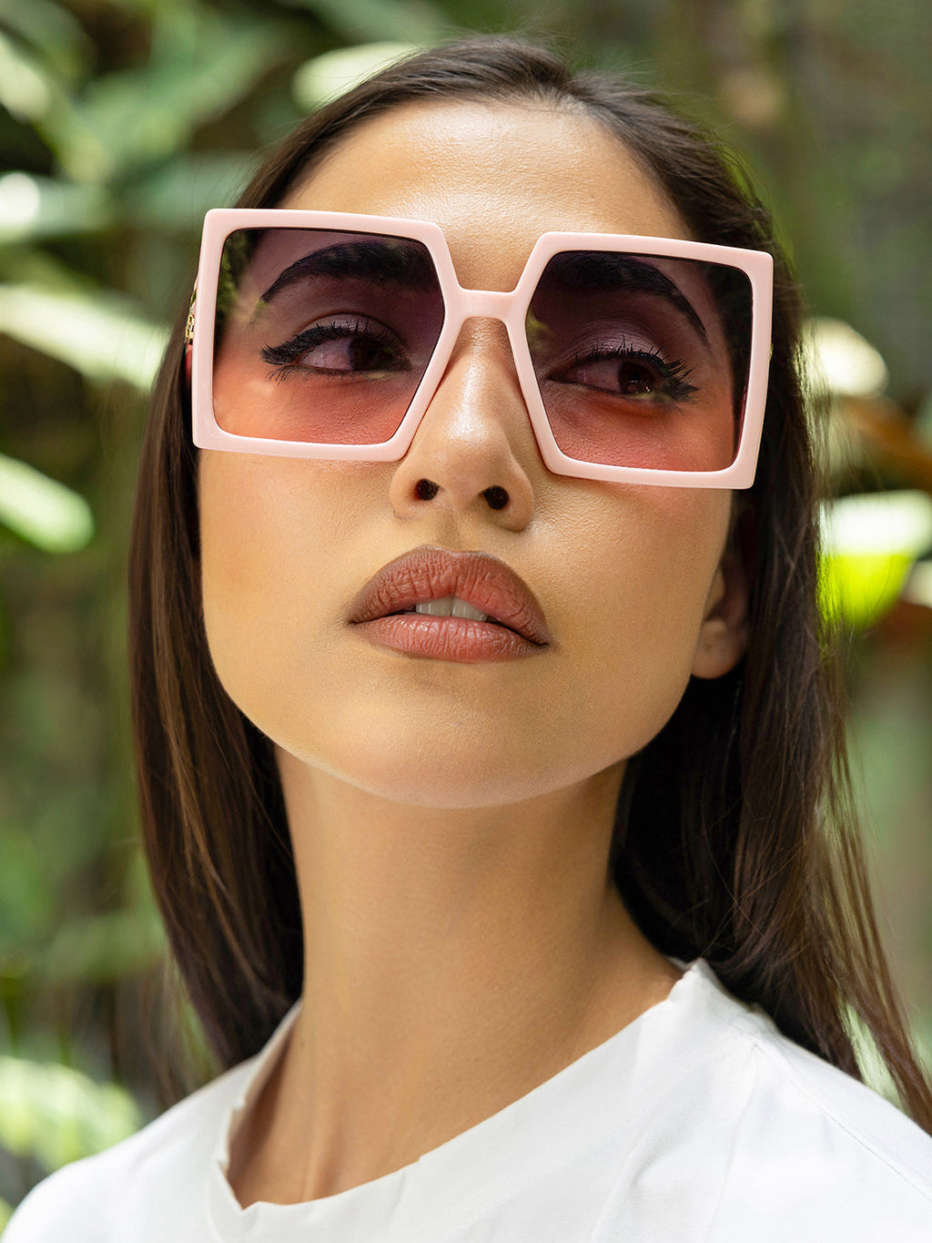 The Aura Oversized Square Sunglass-Blush Pink