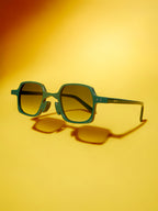 The Verde Square Sunglass-Forest Green