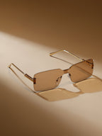 The Nova Rimless Sunglass - Desert Gold