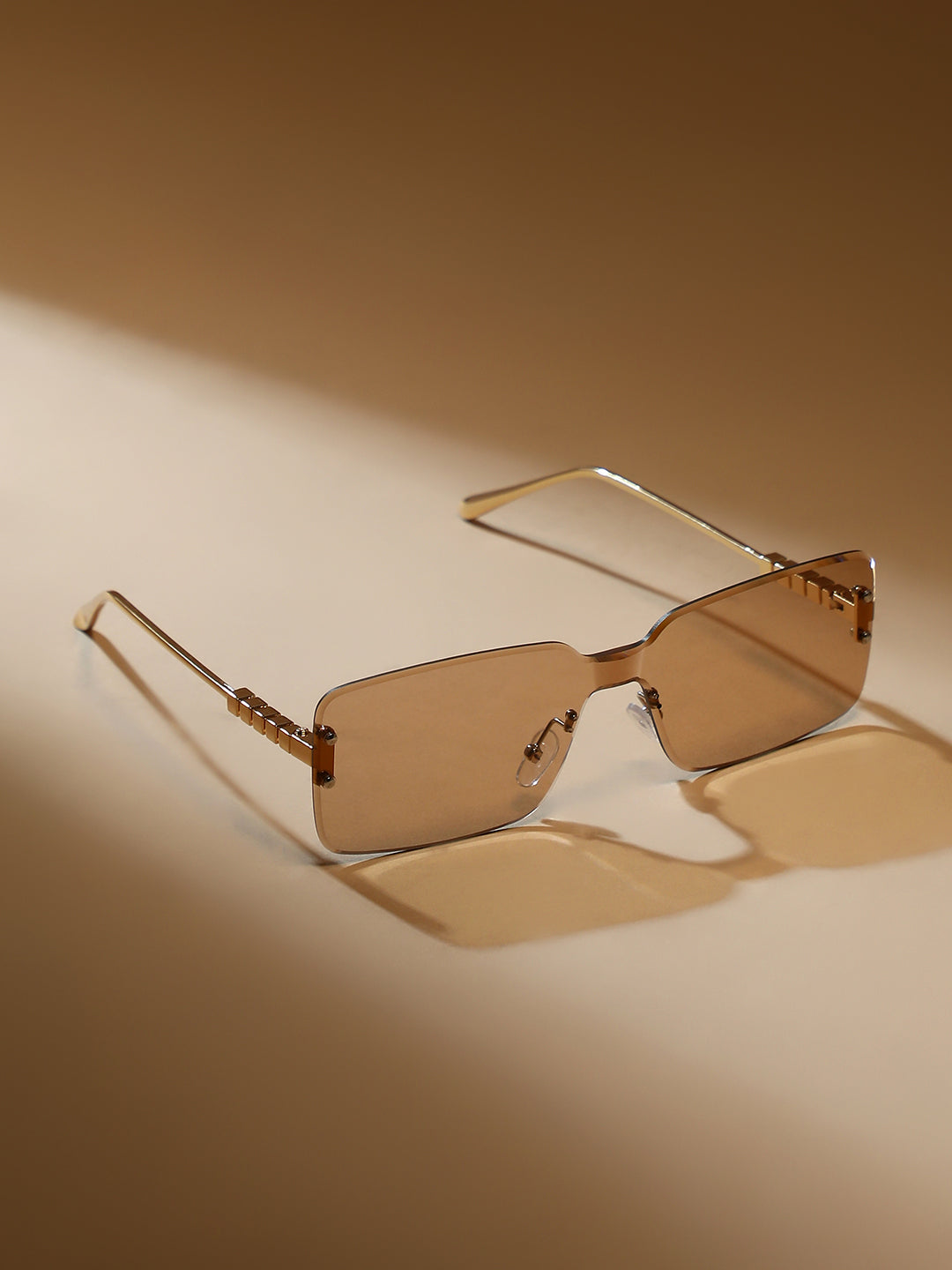 The Nova Rimless Sunglass - Desert Gold