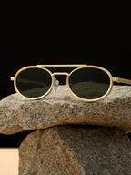 Haute Sauce The Scholar Round Sunglass - Jungle Green