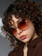 Haute Sauce The Diva Cat Cat-Eye Sunglass-Golden Amber