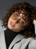 The Retro Oval Sunglass - Forest Green