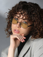 The Retro Oval Sunglass - Forest Green