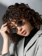 The Edge Geometric Sunglass - Silver Mist