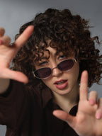 The Retro Oval Sunglass - Lavender Smoke