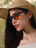 The Prism Geometric Sunglass - Emerald Orange