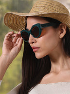 The Smooth Oval Sunglass - Forest Brown