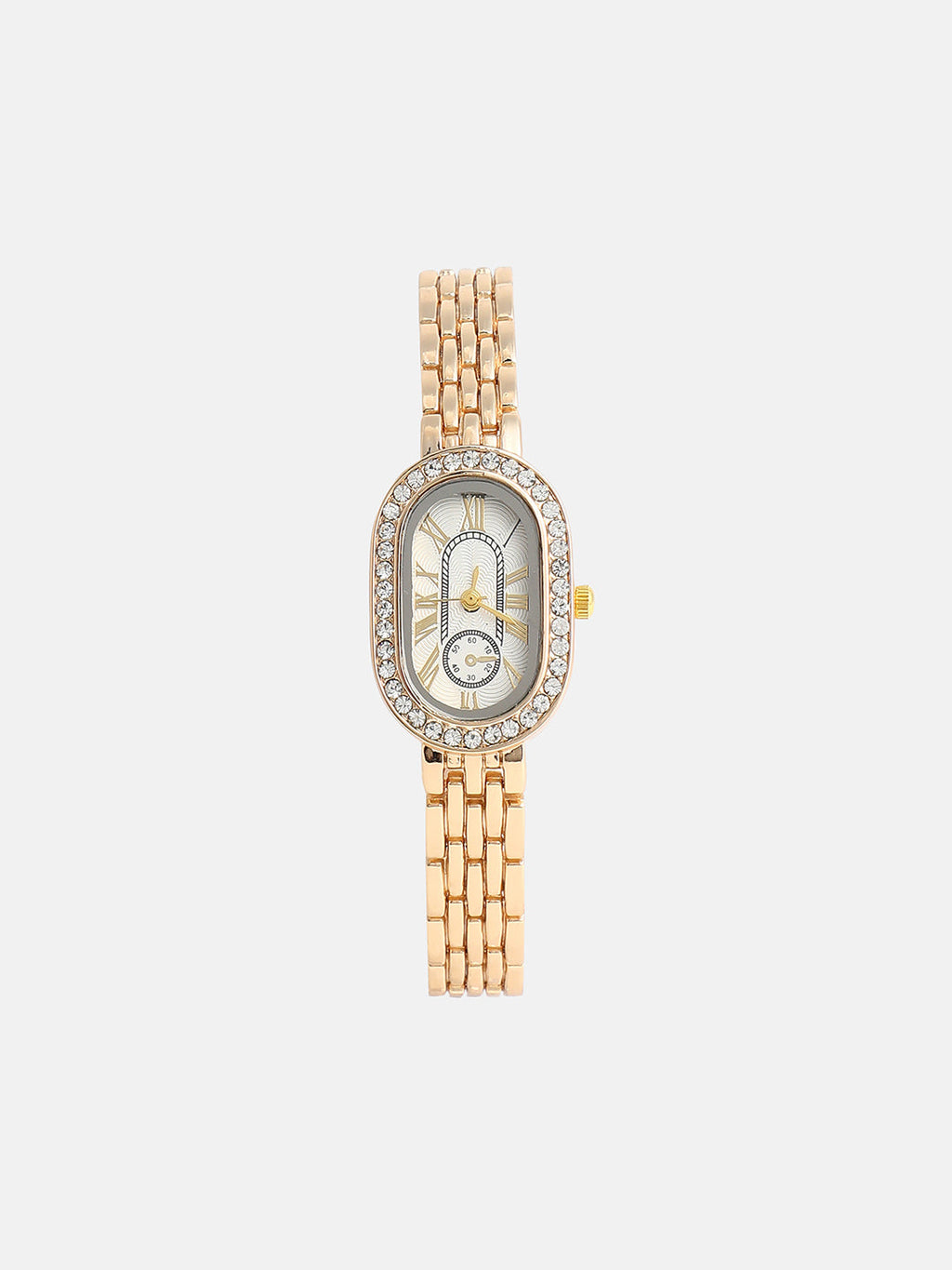 The-Embellished-Roman-Oval-Watch-With-Bangle-Bracelet-Combo