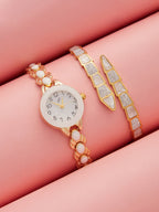 The-Enamel-Round-Watch-With-Bracelet-Combo