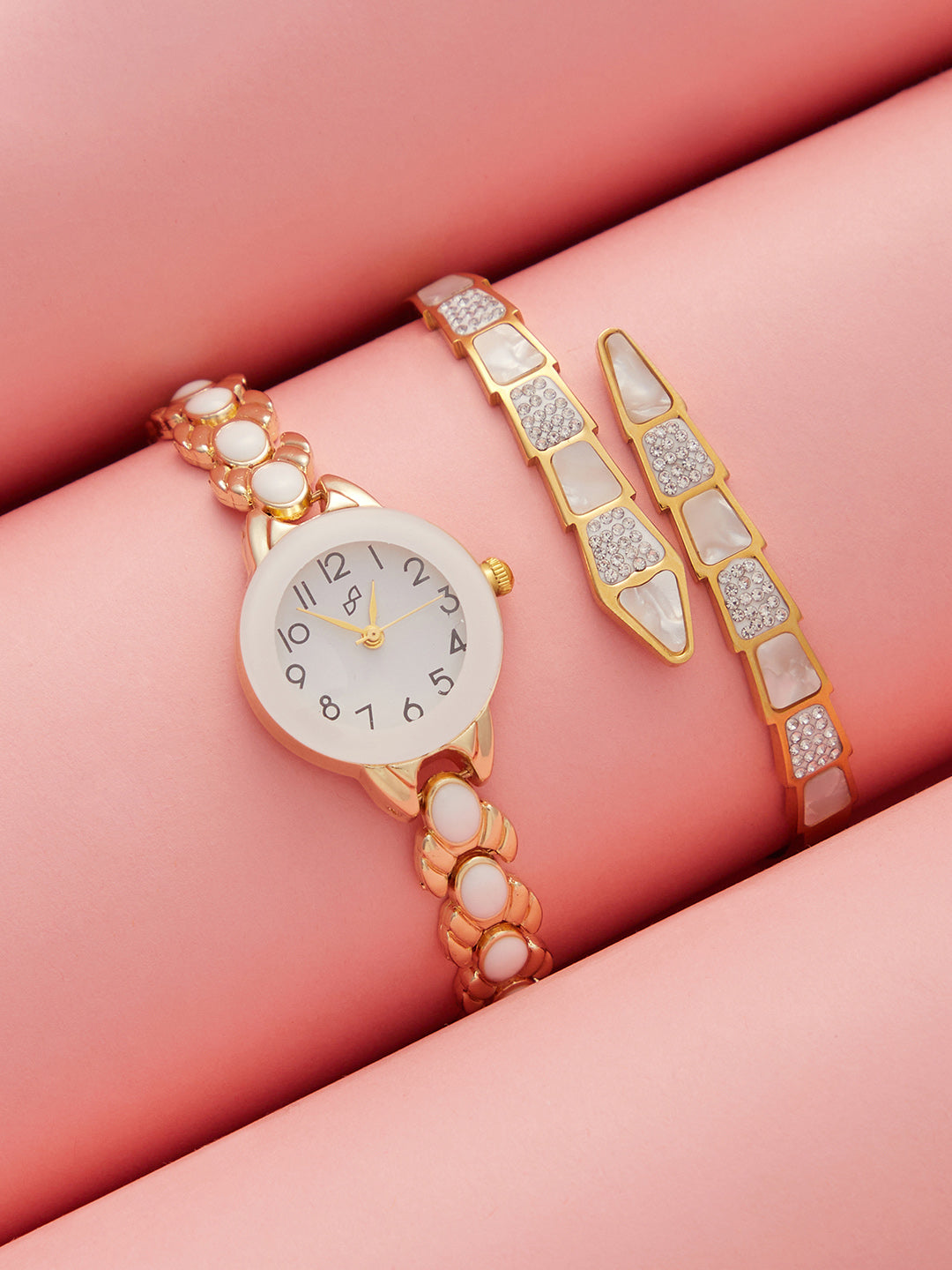 The-Enamel-Round-Watch-With-Bracelet-Combo