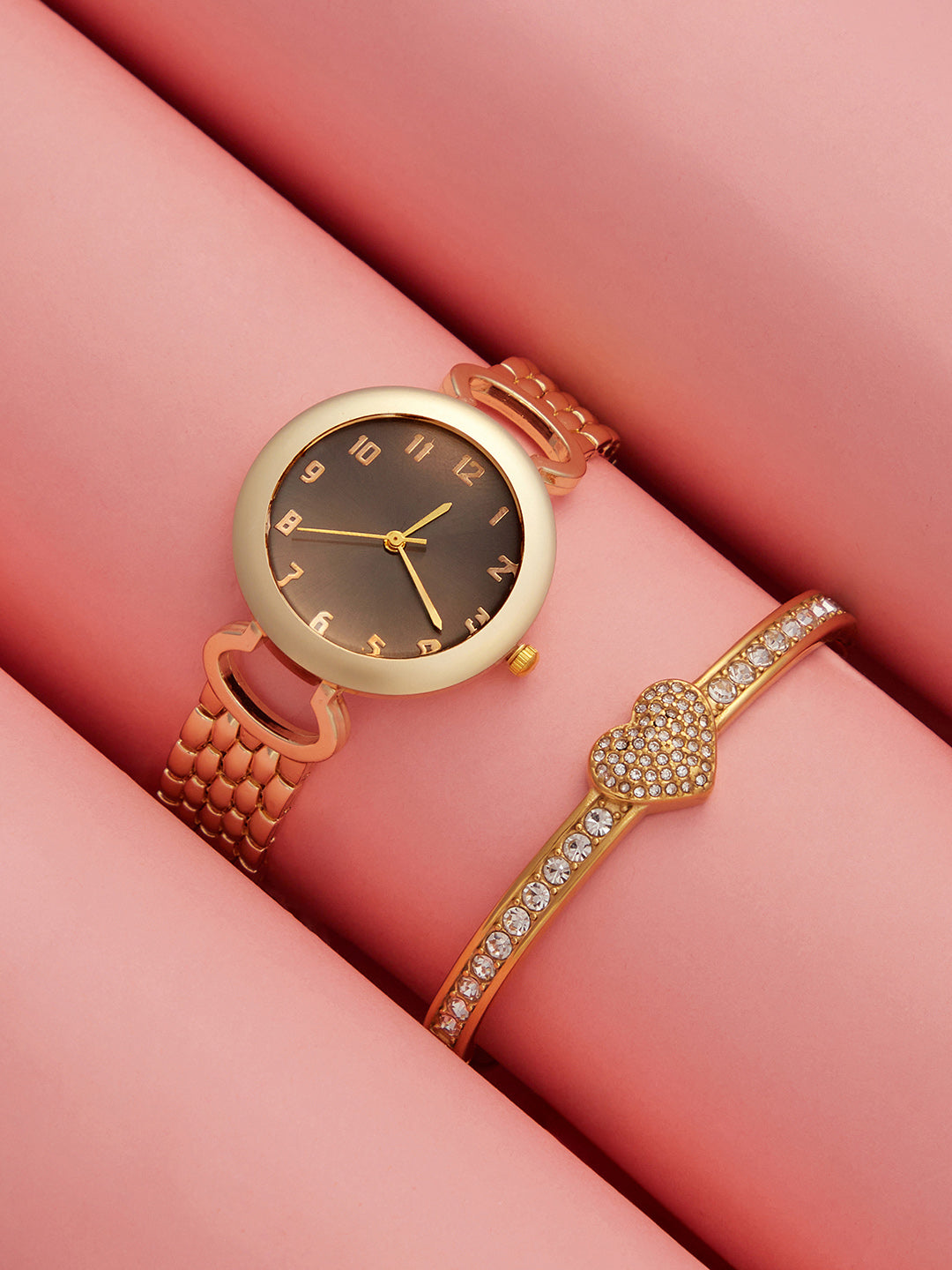 Haute Sauce The-Byzantine-Round-Watch-With-Bracelet-Combo