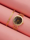 Haute Sauce The-Byzantine-Round-Watch-With-Bracelet-Combo