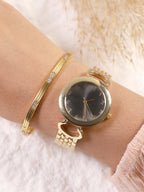 Haute Sauce The-Byzantine-Round-Watch-With-Bracelet-Combo