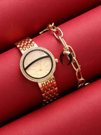 Haute Sauce The-Horizon-Bijou-Round-Watch-With-Bracelet-Combo