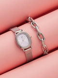 Haute Sauce The-Cosmopolis-Mesh-Rectangular-Watch-With-Bracelet-Combo