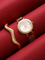 Haute Sauce The-Byzantine-Round-Watch-With-Bracelet-Combo