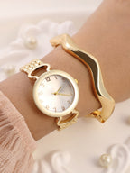 Haute Sauce The-Byzantine-Round-Watch-With-Bracelet-Combo