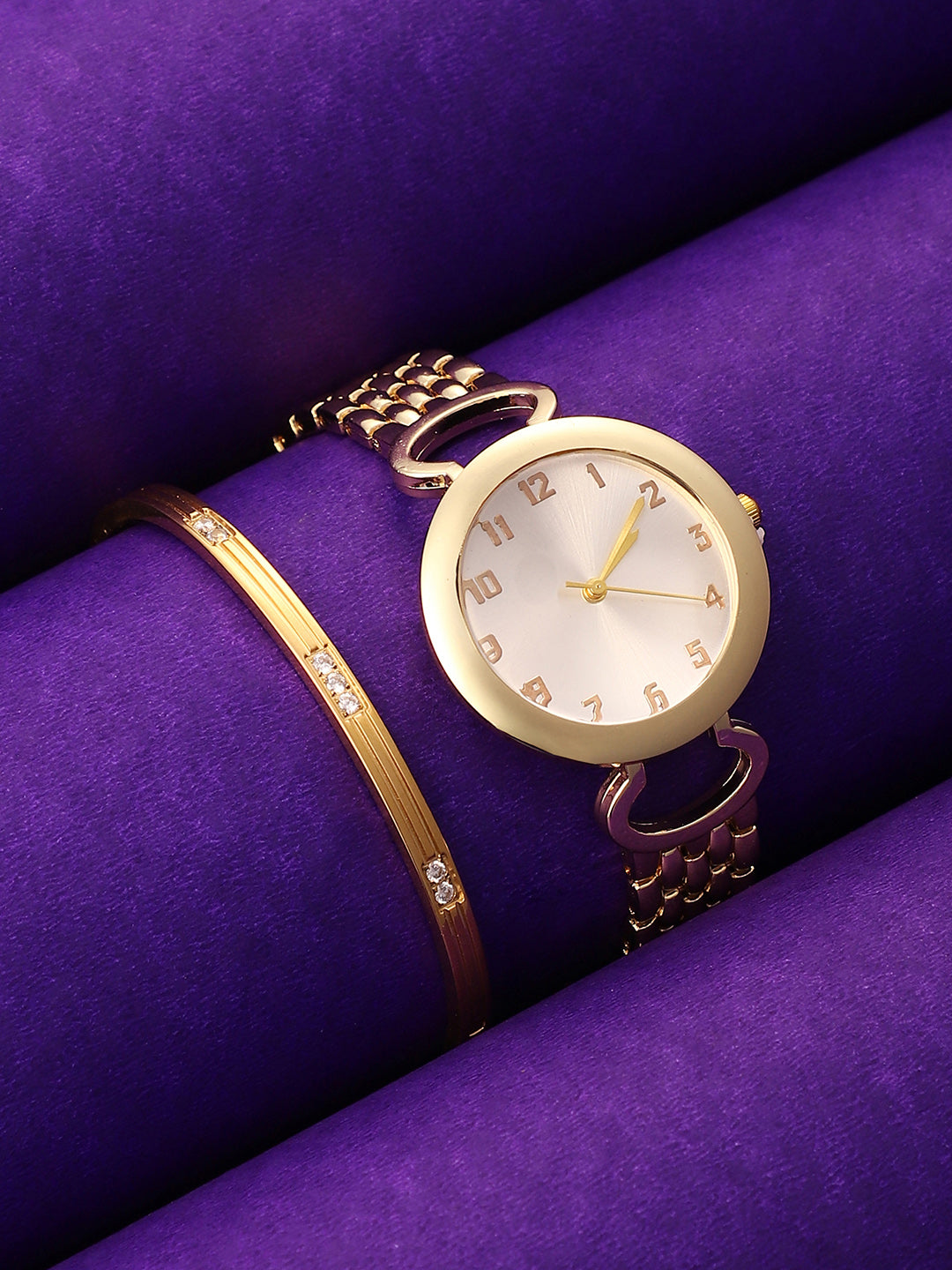 Haute Sauce The-Byzantine-Round-Watch-With-Bracelet-Combo