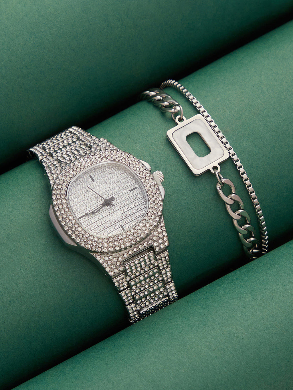 Haute Sauce The-Bijou-Cirqé-Cushion-Watch-With-Bracelet-Combo