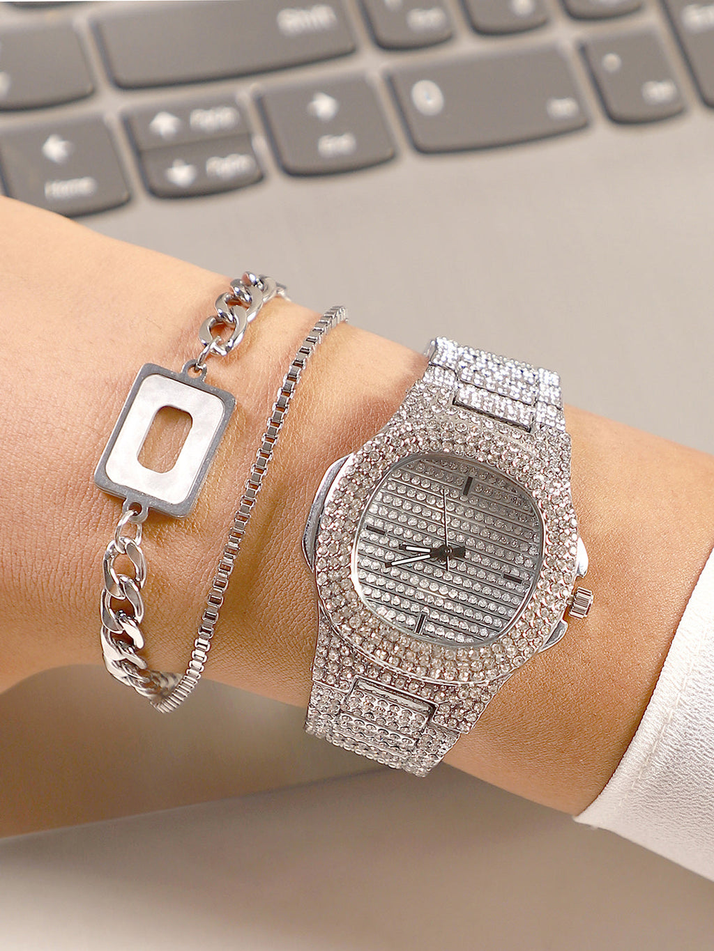 Haute Sauce The-Bijou-Cirqé-Cushion-Watch-With-Bracelet-Combo