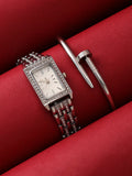 Haute Sauce The-Chérie-Rectangular-Watch-With-Bracelet-Combo