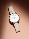 Haute Sauce Women's Round Dial Watch With Vegan Leather Strap - Beige