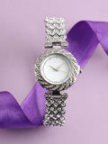 Haute Sauce Embellished Chain Round Watch