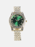 Embellished Contrast Round Watch
