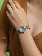 Haute Sauce The Embellished Five-Link Round Watch - Metallic Silver