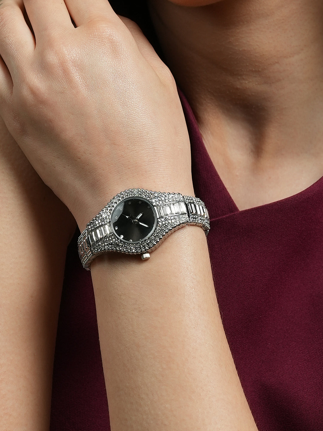 Haute Sauce The Embellished Round Watch - Onyx Black