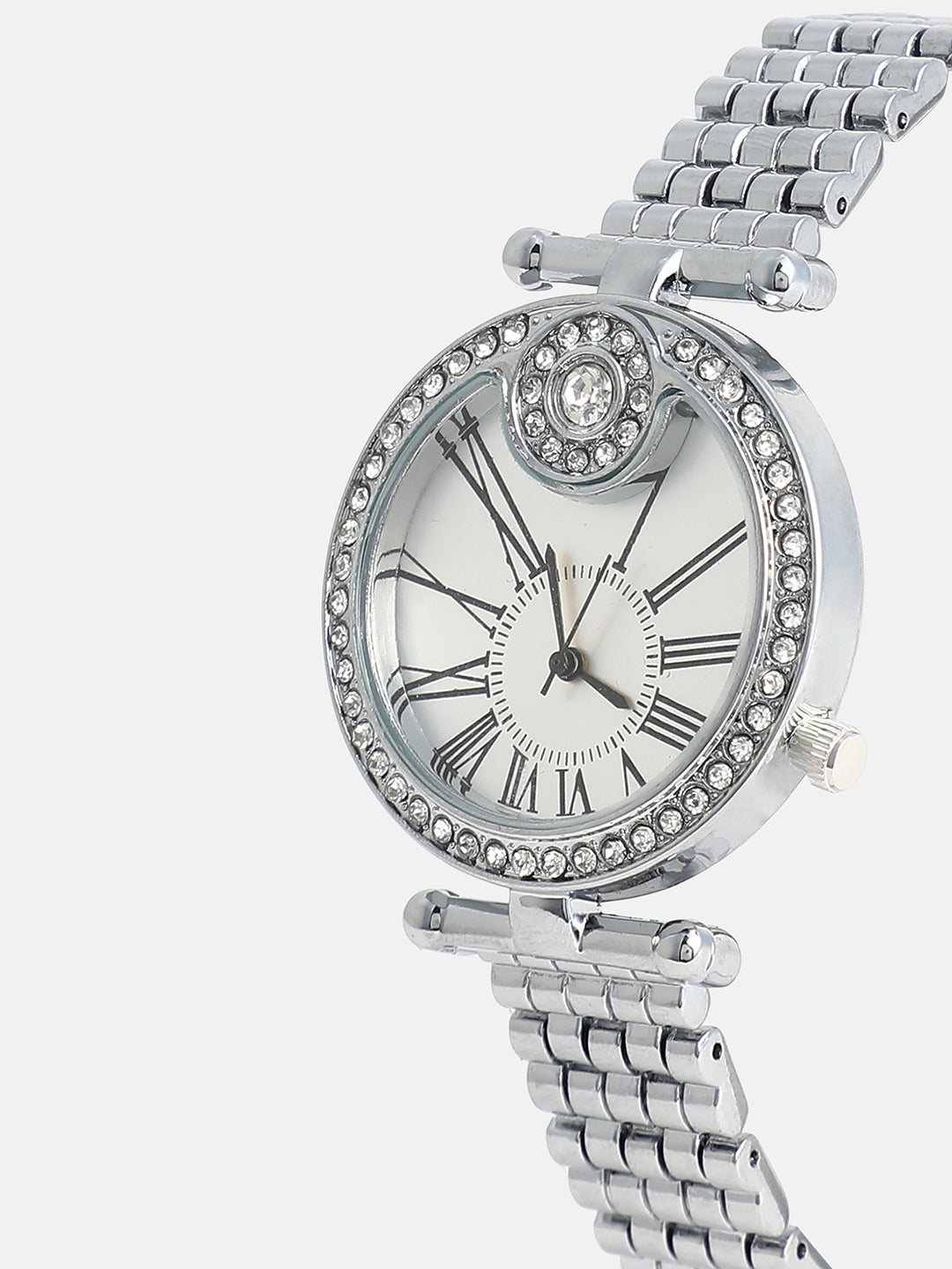 Haute Sauce The Opulent Roman Round Watch - Metallic Silver