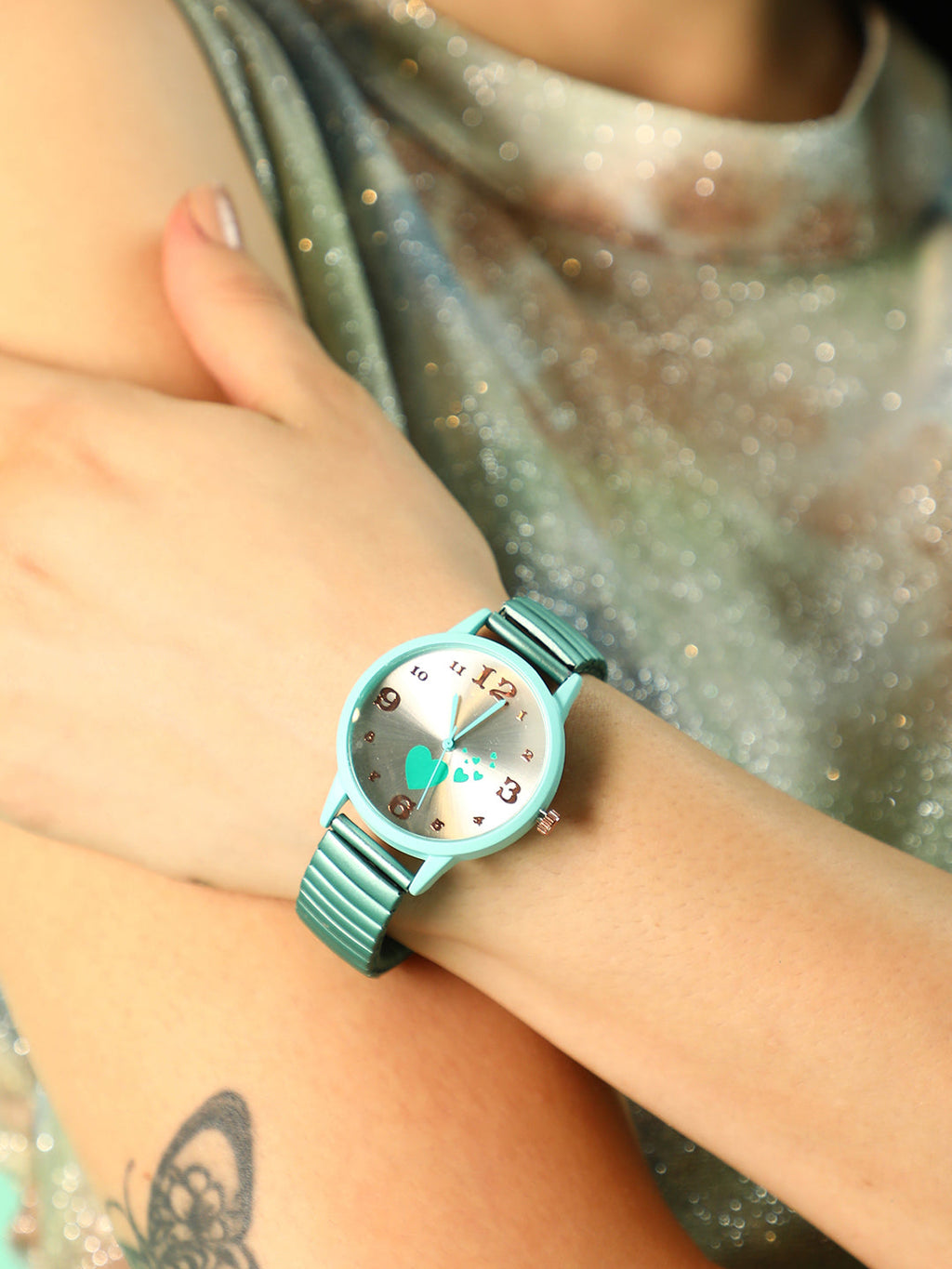 Haute Sauce The Ribbed Heart Round Watch