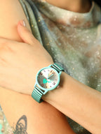 Haute Sauce The Ribbed Heart Round Watch