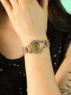 The Embellished Link Round Watch