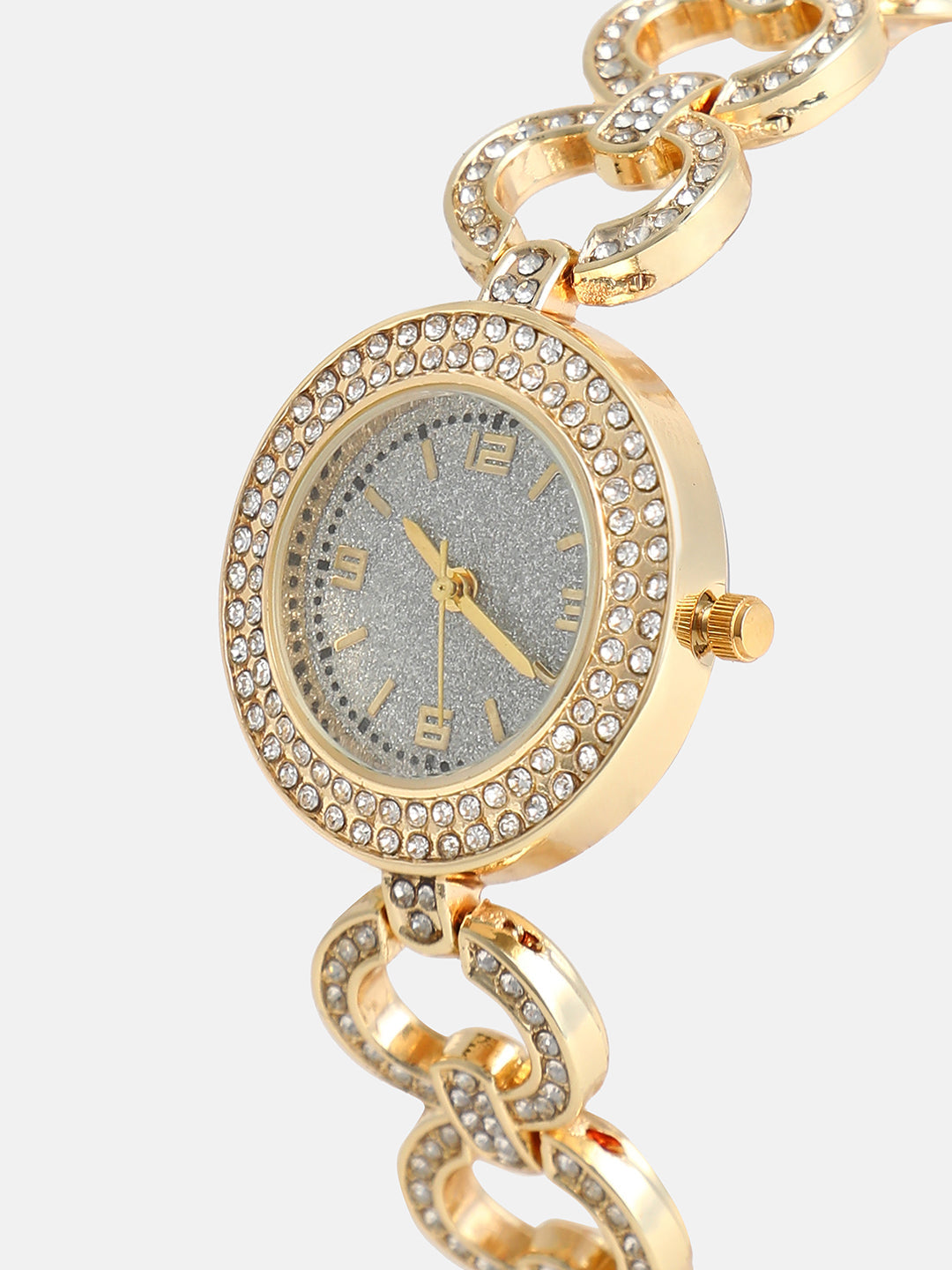 Haute Sauce The Embellished Link Round Watch