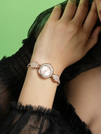 Haute Sauce The Embellished Leaf Round Watch - Champayne Gold