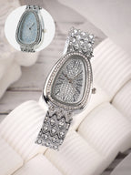Haute Sauce The Bijou Ophidian Oval Watch - Metallic Silver