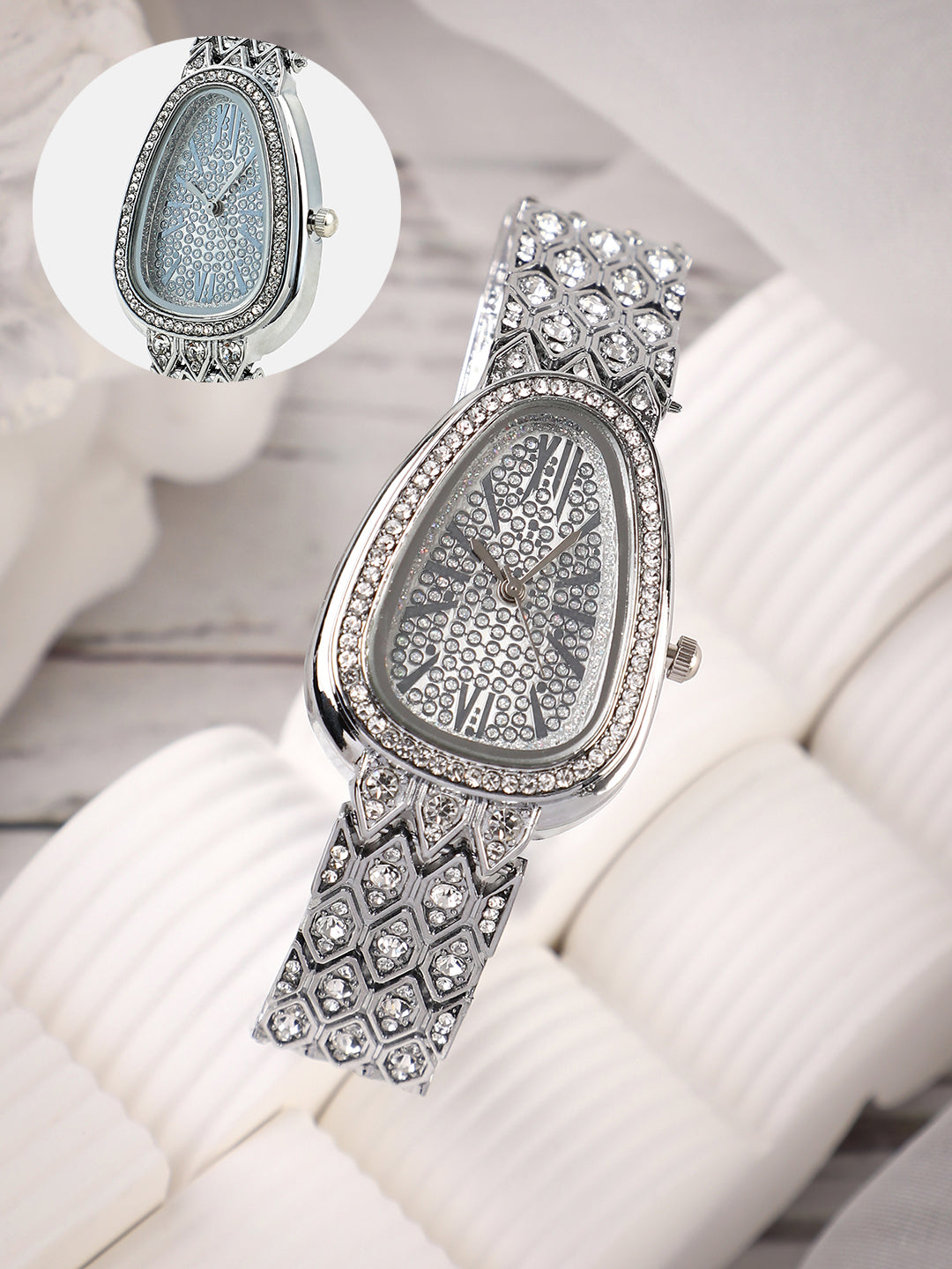 Haute Sauce The Bijou Ophidian Oval Watch - Metallic Silver
