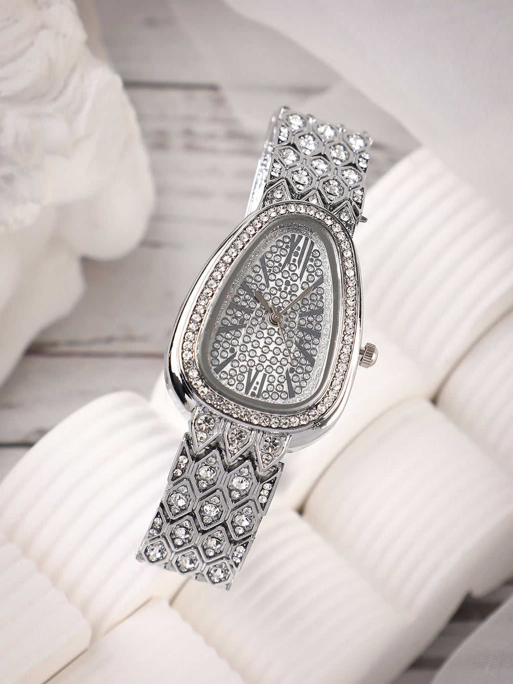 Haute Sauce The Bijou Ophidian Oval Watch - Metallic Silver
