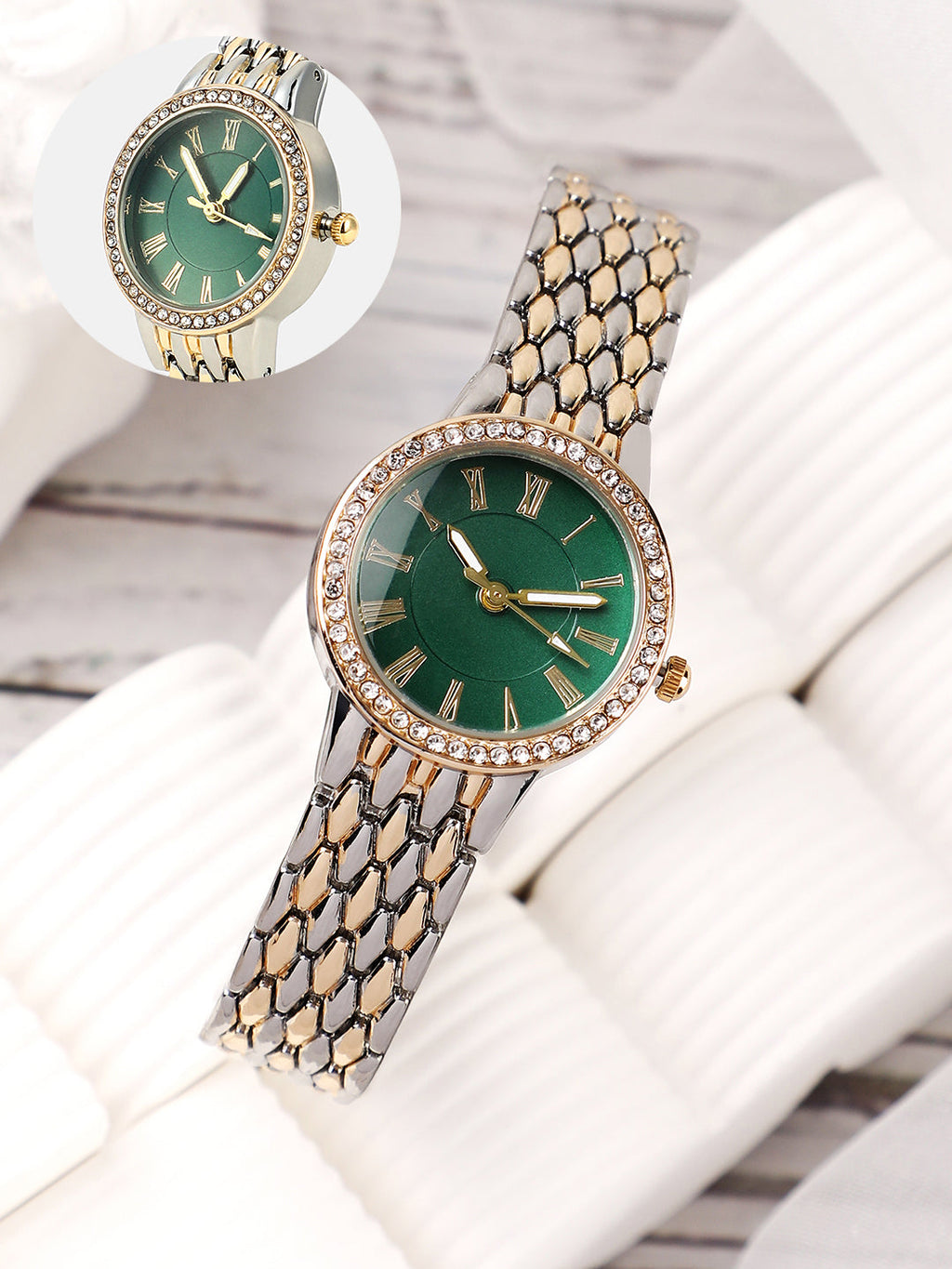 Haute Sauce The Roman Venin Round Watch - Emerald Green