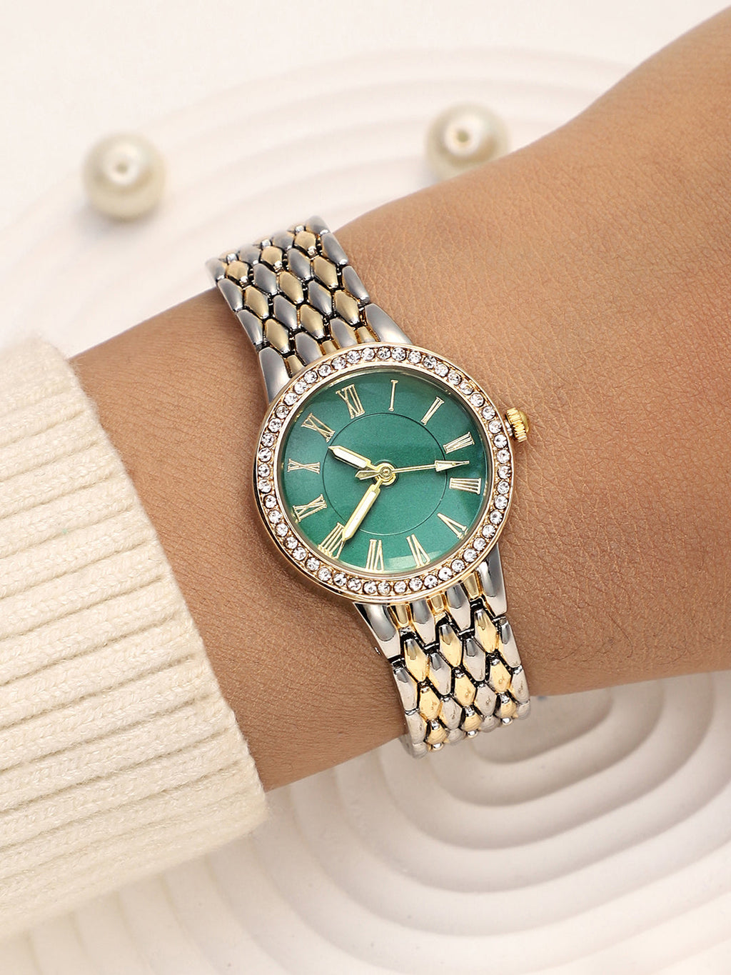 Haute Sauce The Roman Venin Round Watch - Emerald Green
