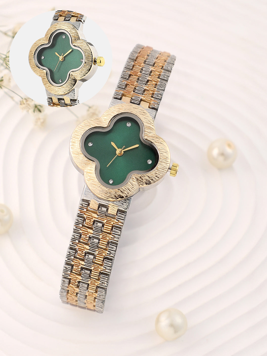 Haute Sauce The Dented Clover Watch - Emerald Green