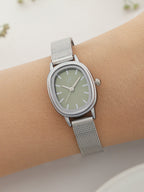 The Cosmopolis Mesh Rectangular Watch - Olive Green