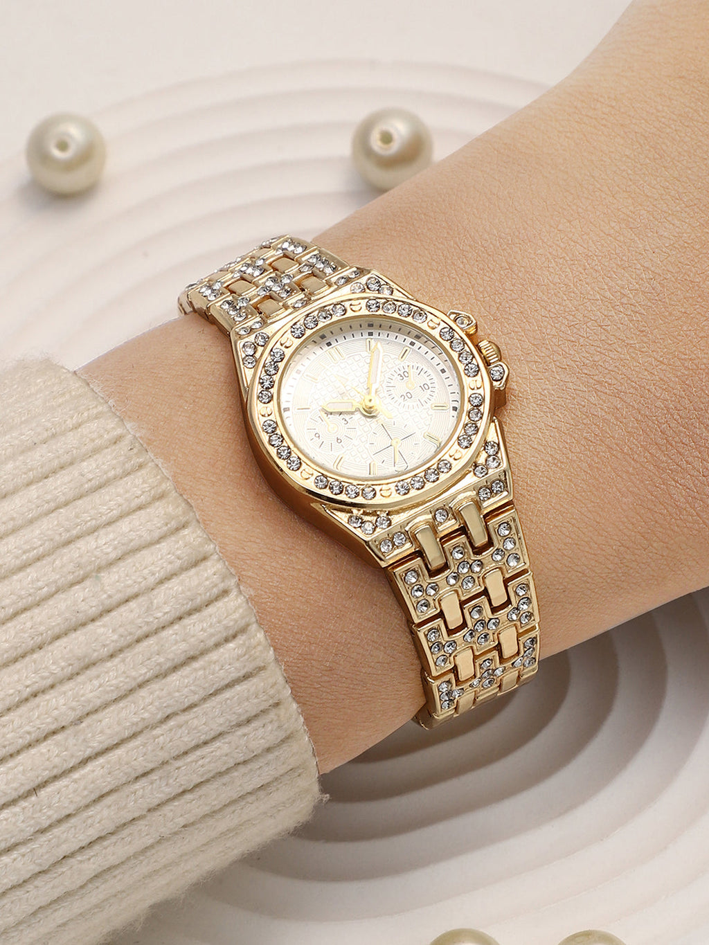 The Geneva H-Link Round Watch - Ivory White