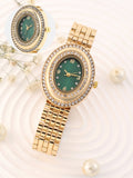 Haute Sauce The Mounted Gem Oval Watch - Emerald Green