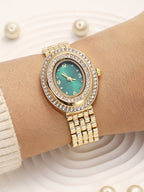 Haute Sauce The Mounted Gem Oval Watch - Emerald Green